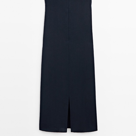 {Massimo Dutti} Denim-Effect Midi Dress - Picture 9 of 12